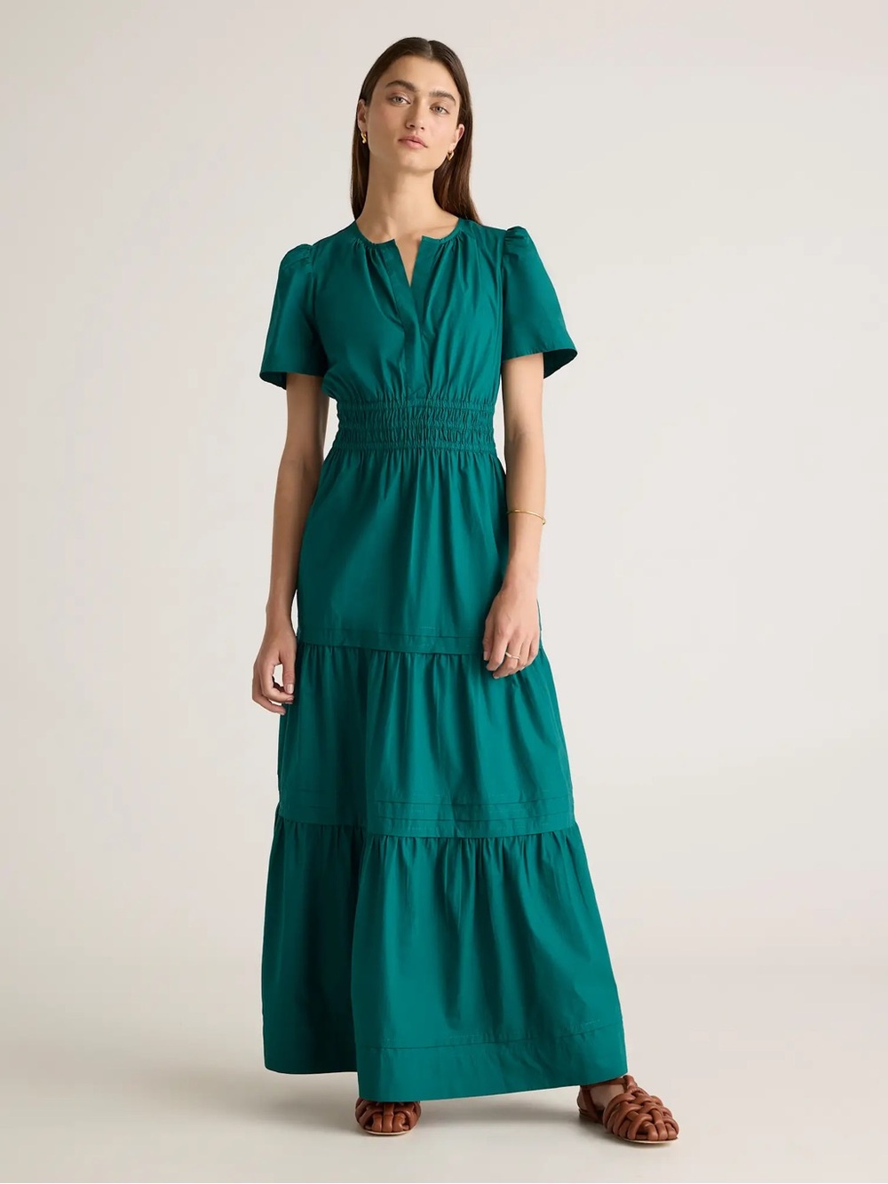Quince Garden Green Tiered Maxi Dress, Somerset
